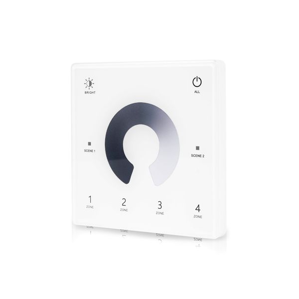 LED strip remote control AGGE Dimming Wall Mount Touch Panel 4-zones, RF 2.4 GHz, Remote control + Control unit