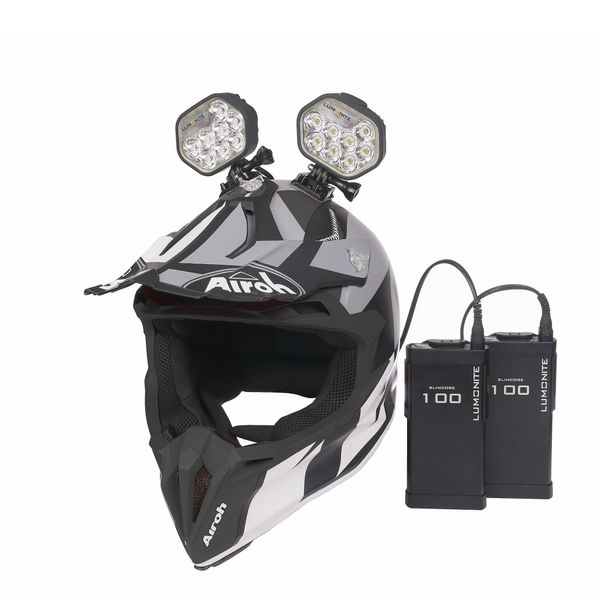 Enduro Helmet light LUMONITE Leader - 6838 lm / Rechargeable, 2 x lighthead + 2 x slimcore