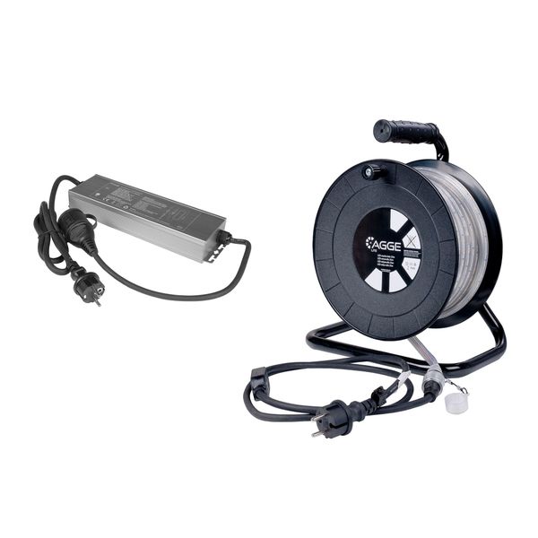 LED strip / Work light AGGE Lite 230V - 400 lm/m, 25 m - Reel, Strip with power cord