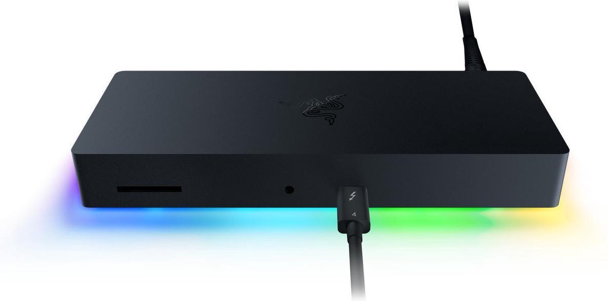 Razer Thunderbolt™ 4 Dock Chroma - Black - Universal Thunderbolt™ 4 dock with 10 ports for maximum connectivity - Connectivity to Maximize Your Setup - Future-proof and Backwards-compatible - Pass-through Charging