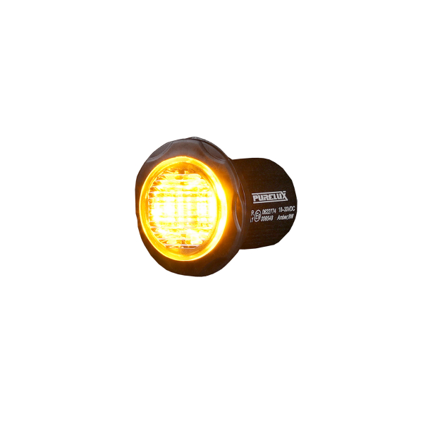 Warning light PURELUX Strobe Round - 12/24V / 8W / 36 mm, 2 pcs