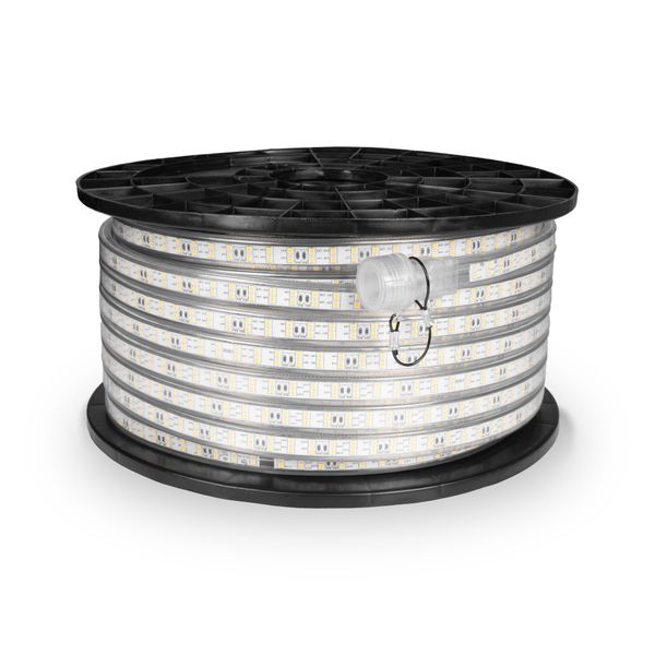 LED strip / Work light AGGE 230V - 1500 lm/m, 50 m, Strip with power cord + Emergency Power Bank