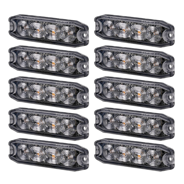 Warning light PURELUX Strobe Ultra Slim - 12/24V / 8W / 96 mm, 10 pcs
