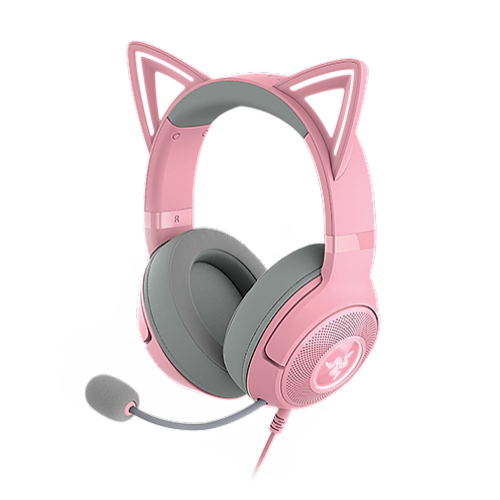 Razer Kraken Kitty V2 - USB Headset with RGB Kitty Ears - Quartz Edition