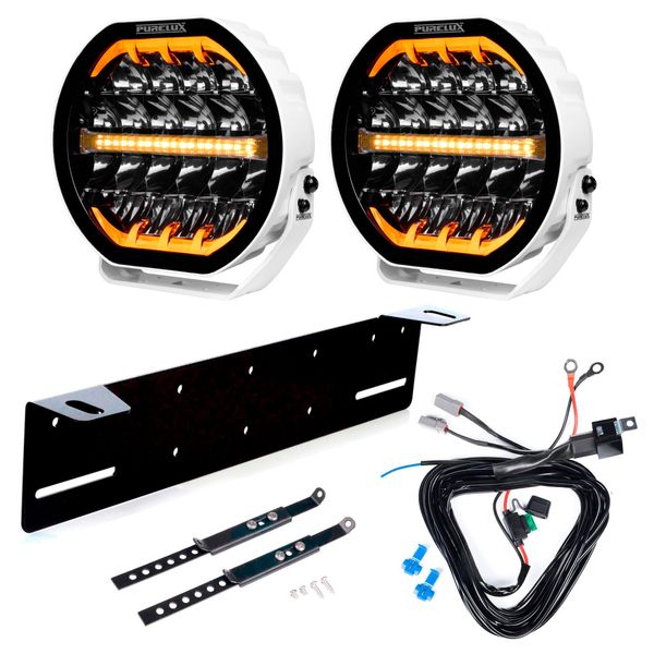 Auxiliary light PURELUX Ranger 9 White - Round / 23 cm / 160W / Ref. 25, 4 pcs - Complete set (WRC)