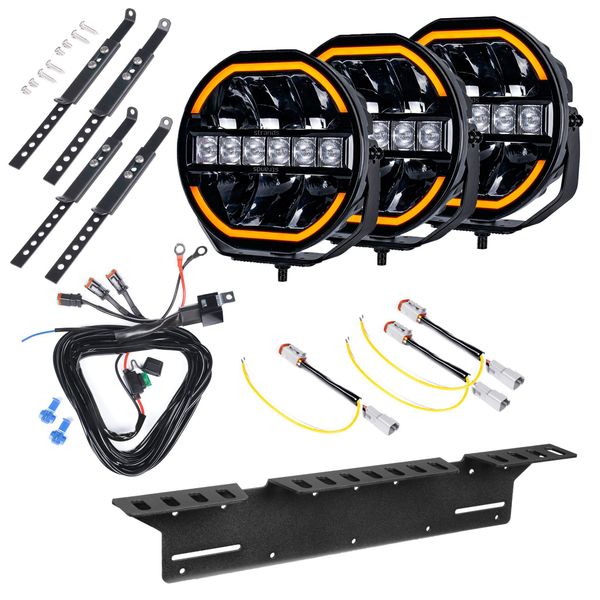 Auxiliary light STRANDS Siberia Skylord 9 - Round / 23 cm / 144W / Ref. 25, 4 pcs - Complete set