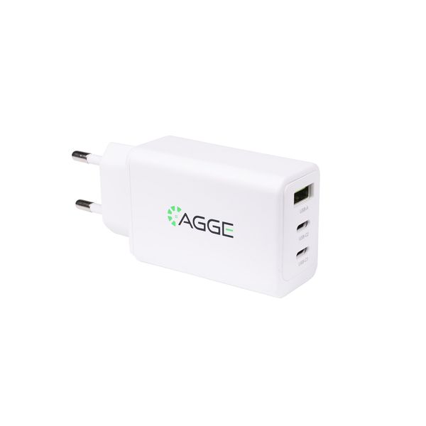 USB charger AGGE Triple Charger - 65W / 2 x USB-C + USB-A