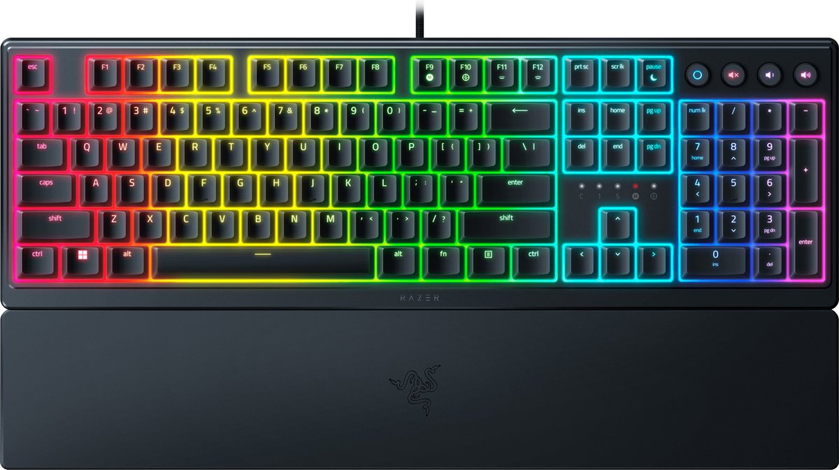 Razer Ornata V3 - US - Low-profile Mecha-membrane RGB Keyboard - Low-profile Keys - Razer Mecha-Membrane Switches - UV-coated Keycaps