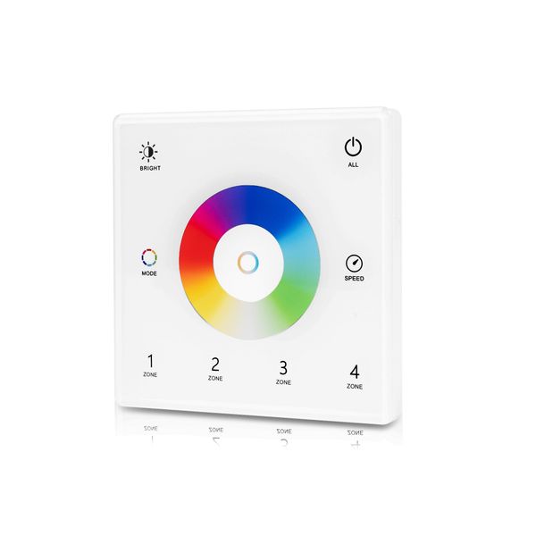 LED strip remote control AGGE RGB+CCT Wall Mount Touch Panel 4-zones, RF 2.4 GHz, Remote control + Controller