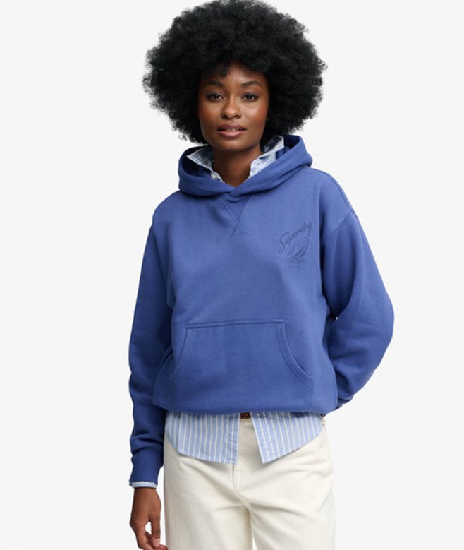 Superdry Damen Heritage Hamptons Hoodie Blue - Größe: 40