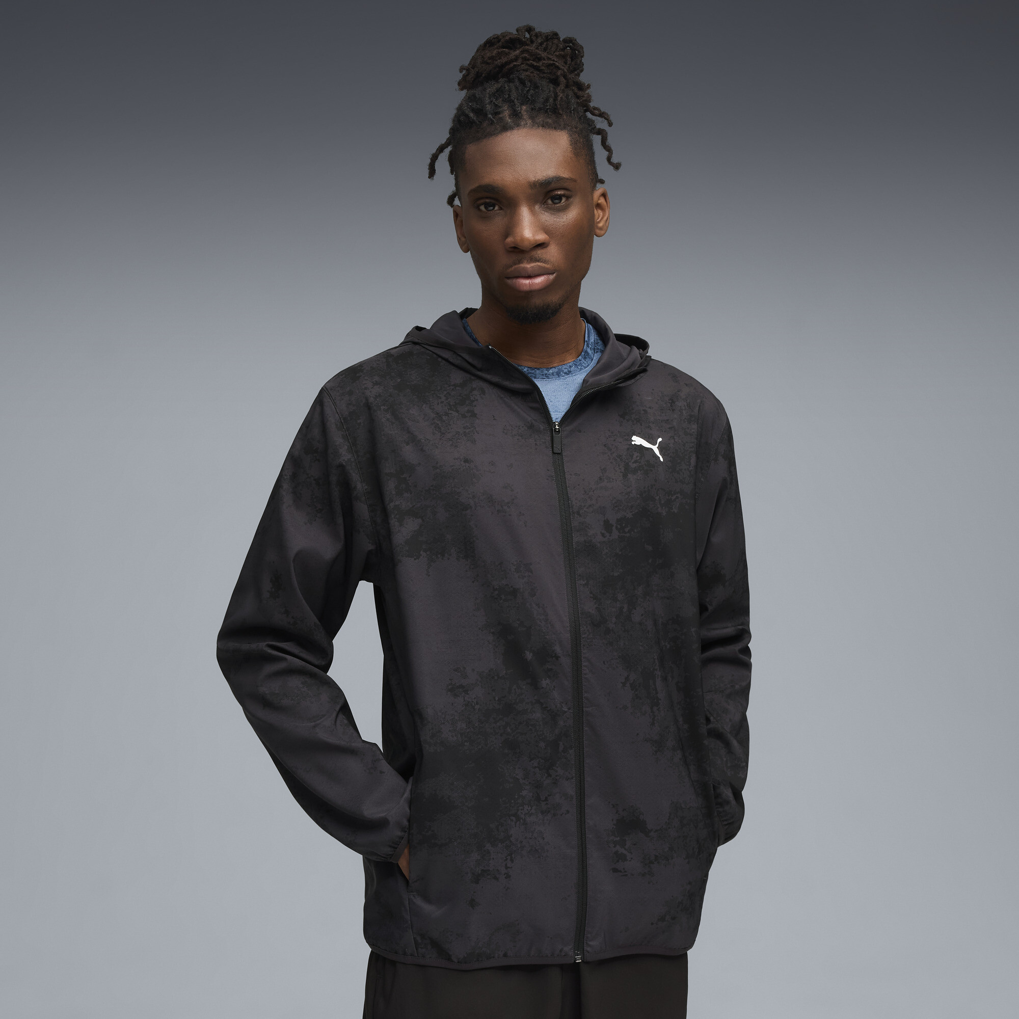 PUMA TAD ESSENTIALS AOP Gewebte Jacke Herren, Kleidung, Schwarz, S