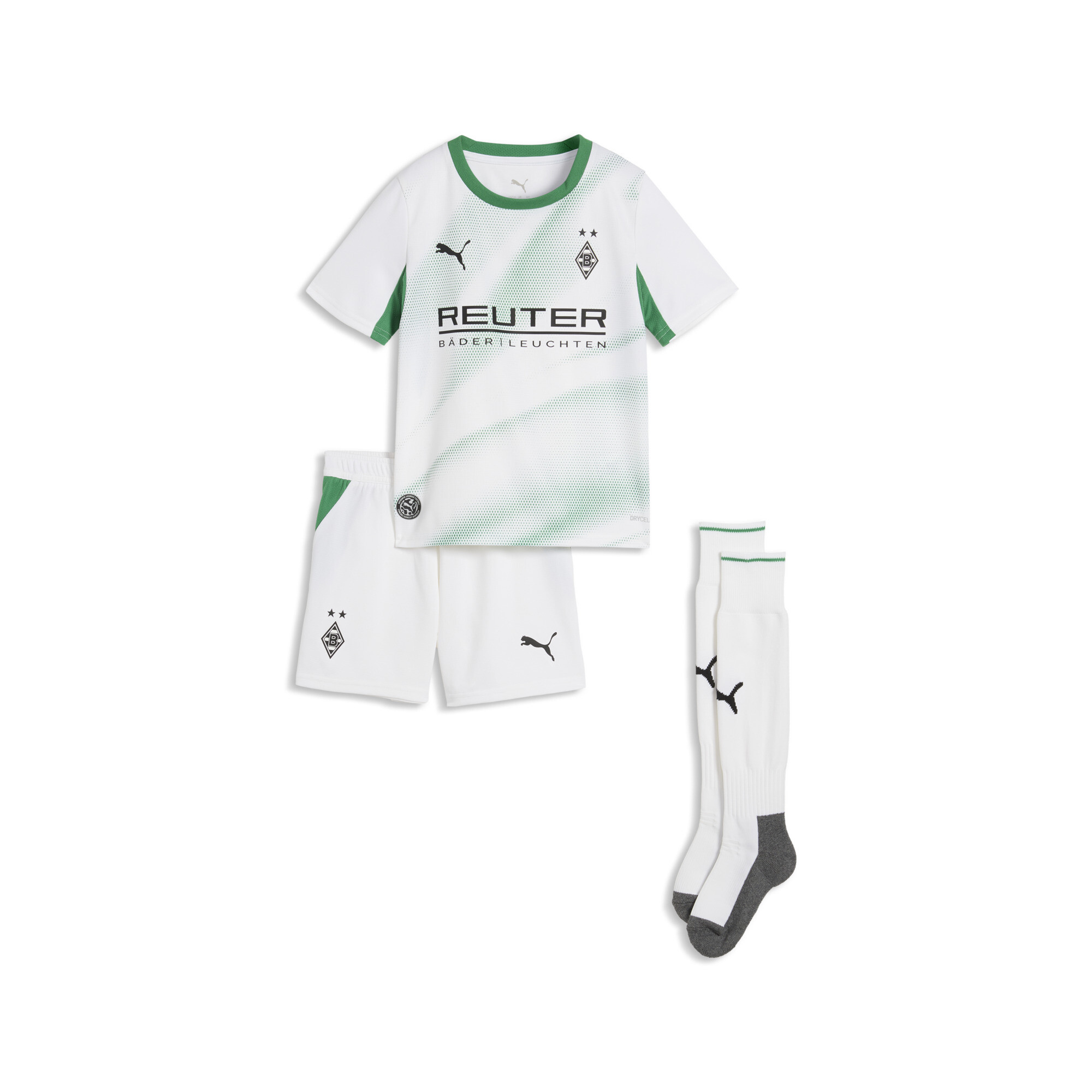 PUMA Borussia Mönchengladbach 26/27 Heimtrikot Mini-Kit Kinder, Accessoires, Weiß, 2-3Y