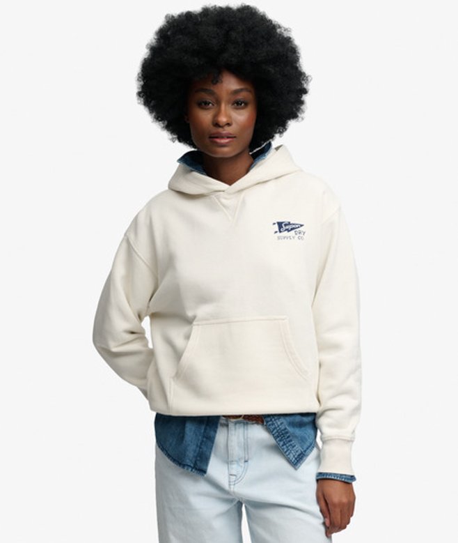 Superdry Damen Heritage Hamptons Hoodie Cream - Größe: 40