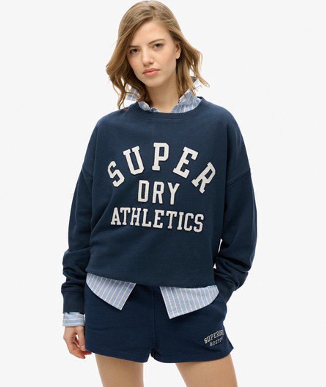 Superdry Damen Bedrucktes Maxi-trägerkleid Blue - Größe: 44