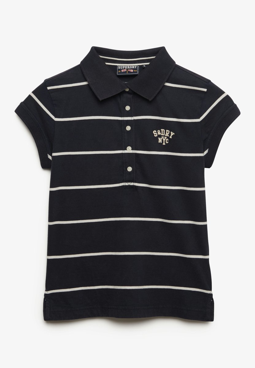 Superdry Damen Athletic Essentials Gestreiftes Jersey-poloshirt Navy - Größe: 38
