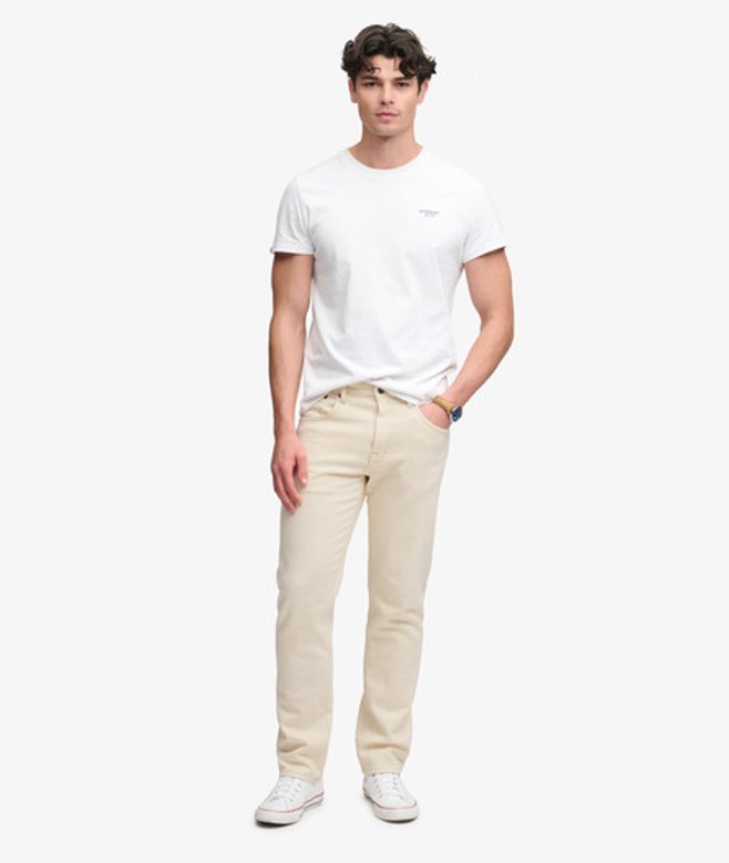 Superdry Herren Organic Cotton Vintage Slim Straight Jeans Beige - Größe: 32/32