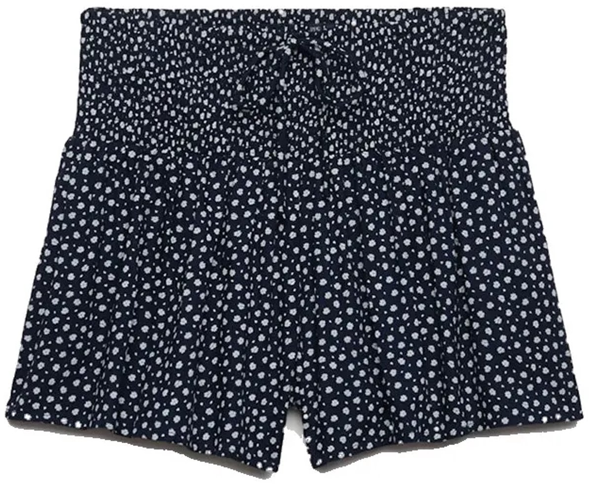 Superdry Damen Bedruckte Mini-shorts mit Smokdetail Navy - Größe: 36