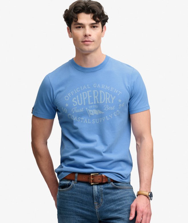 Superdry Herren Lo-fi Dockside T-shirt Blue - Größe: L