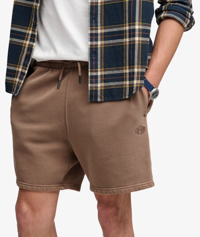 Superdry Herren Micro Logo Shorts Brown - Größe: S