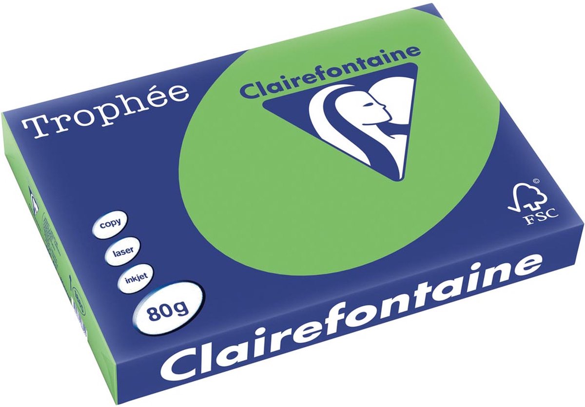 5 x Clairefontaine Kopierpapier Trophee A3 80g/qm VE=500 Blatt minze/h
