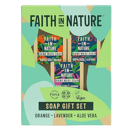 Faith In Nature Handmade Soap Gift Set – 3 Pcs