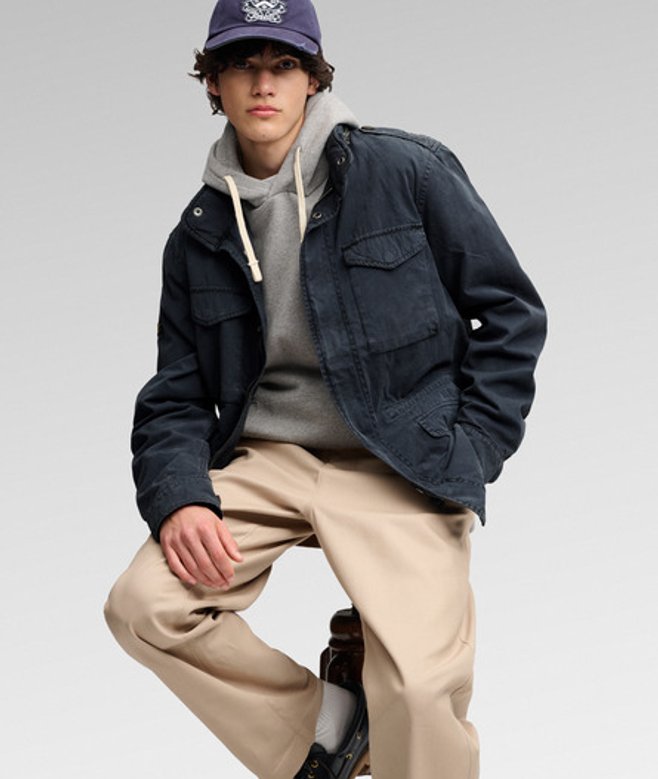 Superdry Herren Cotton M65 Jacke Navy - Größe: L