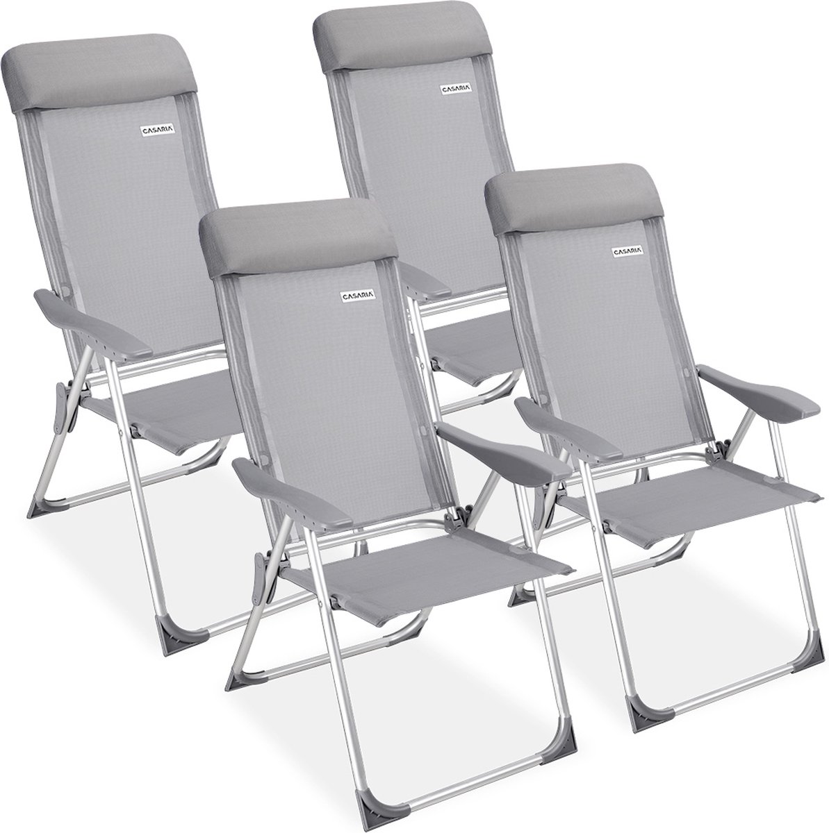 Krzesło ogrodowe 4 szt Srebrne Aluminium