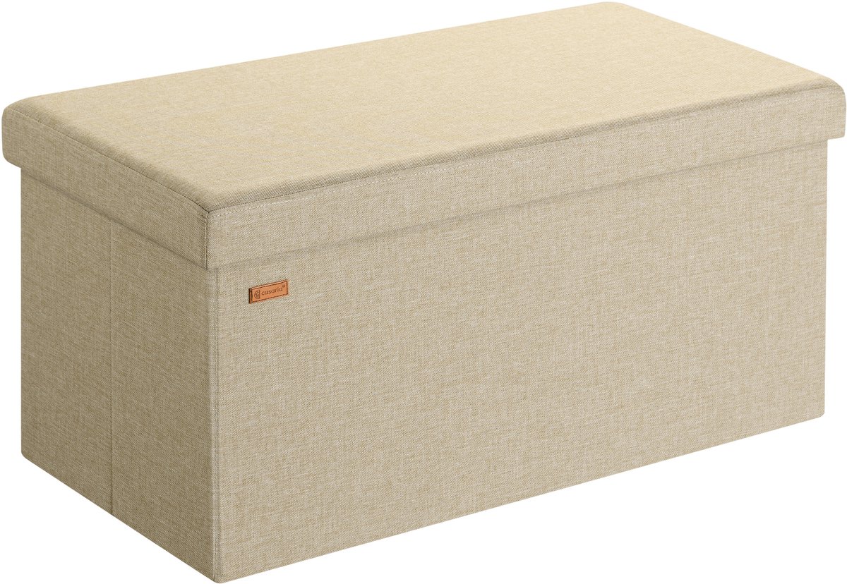 Ława beżowa 76x38x38cm MDF rozkładana