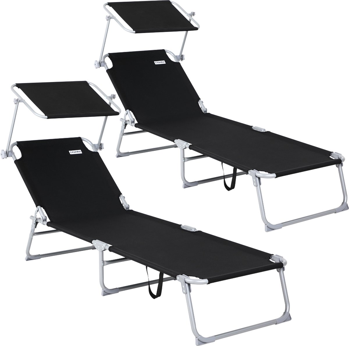 Leżak Hawaii 2 szt Antracyt Aluminium 195x60x30cm