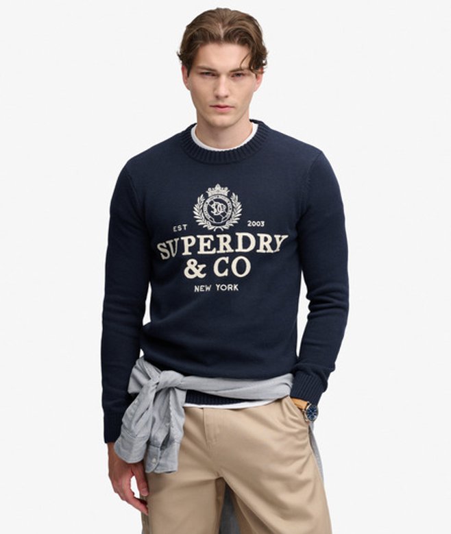 Superdry Herren Essentials Baumwollpullover Green - Größe: Xxxl