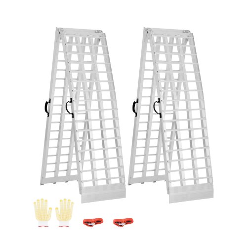 VEVOR Rampas de Aluminio 2 Piezas Rampas Resistentes, Carga de 907 kg, Rampa de Carga Estable Universal con Asas, Aptas para ATV, UTV, Motocicletas, Bicicletas Eléctricas, 3050 x 450 x 50 mm