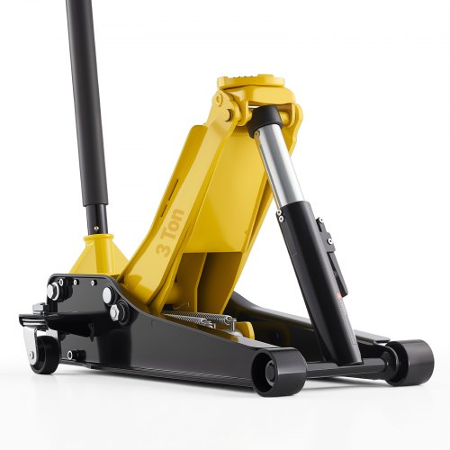 VEVOR Gato de Perfil Bajo Capacidad de 3 t, Gato Hidráulico con Bomba de Elevación Rápida de Pistón Doble, Rango de Elevación 75 a 500 mm, Barra de Soporte, para Autos Deportivos, SUV, Camionetas