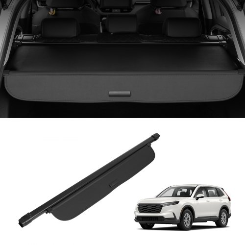 VEVOR Funda de Carga Retráctil Impermeable Mejorada de Maletero, Protección de Seguridad para Honda CRV 2023-2025 5 Plazas Resistente a los Rayos UV con Aleación Aluminio, PVC, Textura de Cuero