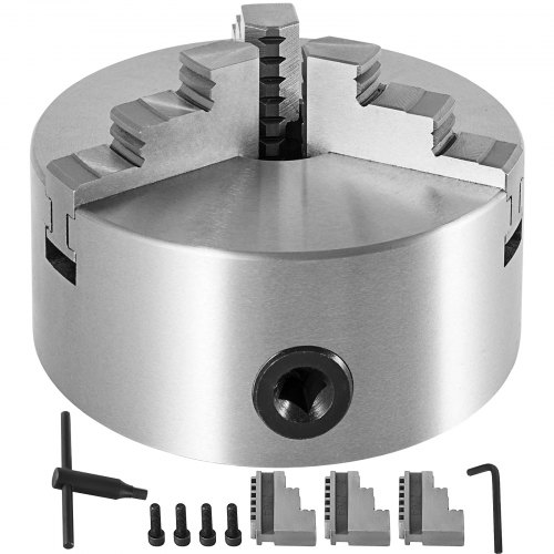 VEVOR 3 Mordazas K11-200 Torno Portabrocas Autocentrante Reversible Acero Endurecido 200 mm, Mandíbula de Torno de Alta Resistencia Precisión y Adaptabilidad, Mandril del Torno Durable