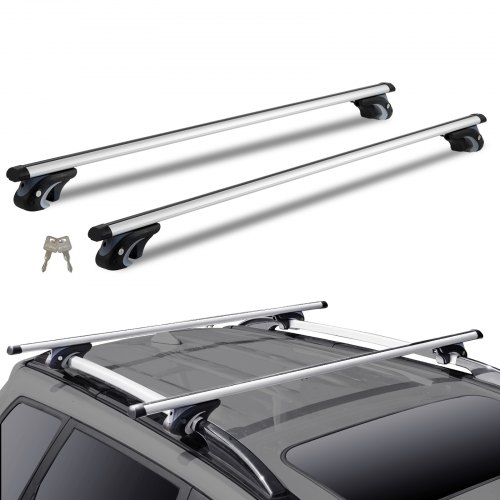 VEVOR Barras Transversales de Techo Portaequipajes de Aluminio Compatibles con Rieles Laterales Elevados con Espacio para Distancia Interior entre los Rieles 19-101 cm, Diámetro del Tubo 28-68 mm