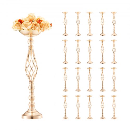 VEVOR Jarrón de Flores para Bodas Alto de 58cm Jarrón Urna para Centro de Mesa Florero de Boda 20 Piezas Soporte de Flores de Mesa para Decoración de Bodas, Fiestas, Ceremonias, Cumpleaños, Eventos
