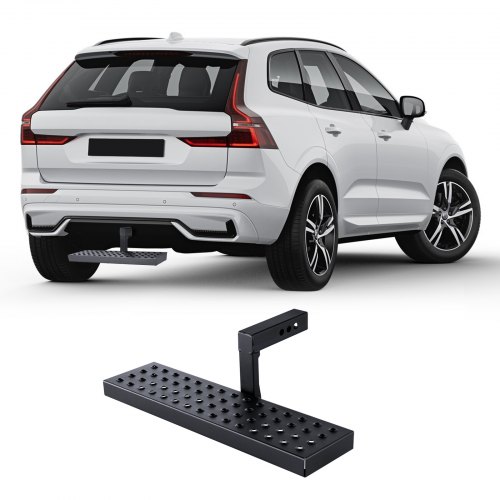 VEVOR - Escalón de enganche para receptor de 2 pulgadas, construcción de acero resistente con capacidad de carga de 350 libras, protector de parachoques trasero con pasador de bloqueo y estabilizador, ajuste universal para camión, SUV, camioneta, remolque