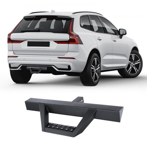 VEVOR - Escalón de enganche para receptor de 2 pulgadas, construcción de acero resistente con capacidad de carga de 300 libras, protector de parachoques trasero con pasador de bloqueo y estabilizador, ajuste universal para camión, SUV, camioneta, remolque