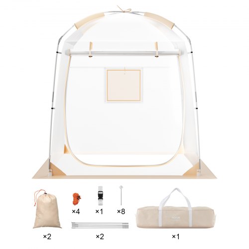 VEVOR Tienda de Campaña Deportiva 2-4 Personas 1,83x1,83m Refugio Instantáneo Resistente a la Intemperie Transparente con Burbujas Refugio con Dosel Climático para Fútbol, Sóftbol, Eventos Deportivos