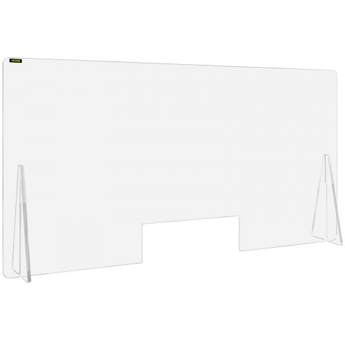 VEVOR Protector de Pantalla Acrílica para Mostrador, 60 x 120 cm Protector contra Estornudos, Ventana de Transacción de 11,5 x 35,6 cm Protector de Pantalla Acrílica para Clínicas, Hoteles, Bancos