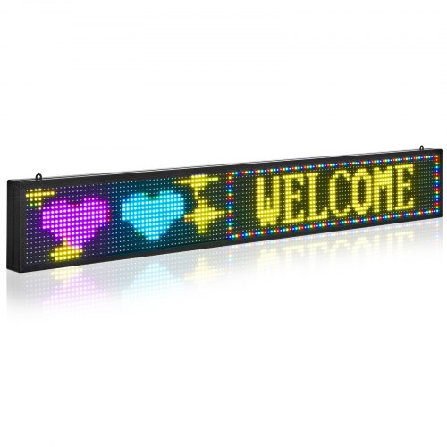 VEVOR Letrero LED Programable 131 x 19 cm Panel Digital Flexible Desplazable a Todo Color Tablero de Visualización con Patrón de Texto Personalizado Control de Aplicación Bluetooth para Publicidad