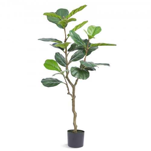 VEVOR Árbol Artificial Higo de Hoja de Violín 540x1210 mm Planta Artificial para Decoración Maceta de Árbol Verde Falso 150x125 mm para Hogar, Oficina, Hotel, Centro Comercial, Interior y Exterior