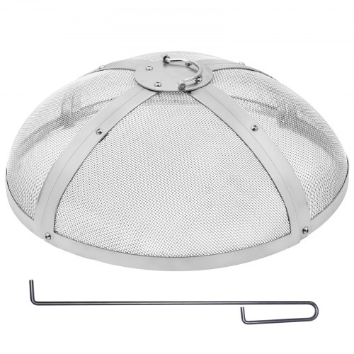 VEVOR Parachispas para Brasero 508 mm Alambrera de Brasero de Acero Inoxidable Cubierta Redonda Rejilla de Protección contra Chispas de Fuego Apertura Fácil con Accesorios para Hogueras, Jardín, Patio