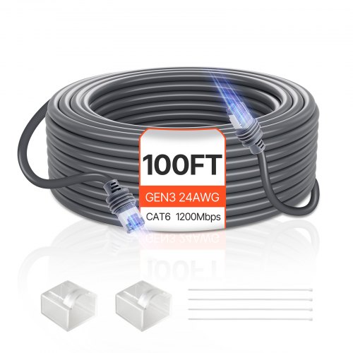 VEVOR Cable Starlink Gen 3, Núcleo de Cobre de 24 AWG / 0.25 mm² Cable de Extensión 30,48 m