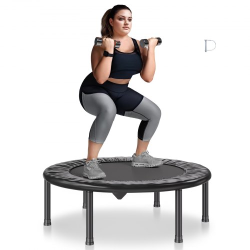 VEVOR Mini Trampolín Plegable de Fitness 934 mm Trampolín de Ejercicios Carga Máxima de 100 kg Trampolín de Ejercicios Pequeño Estable y Silencioso para Entrenamiento en Interiores o Jardines