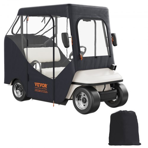 VEVOR Funda para Carrito de Golf Universal Cubierta Impermeable para Carrito de Golf de Poliéster 600D Resistente al Sol Compatible con EZGO TXT y la Mayoría de los Carritos de Golf de 2 Plazas