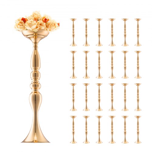 VEVOR Jarrón de Flores para Bodas Alto de 50cm Jarrón Urna para Centro de Mesa Florero de Boda 24 Piezas Soporte de Flores de Mesa para Decoración de Bodas, Fiestas, Ceremonias, Cumpleaños, Eventos