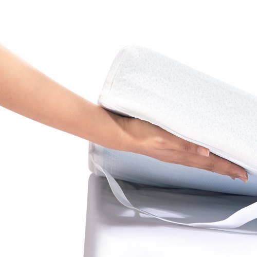 VEVOR Cubrecolchón de 1524 x 2032 x 76,2 mm, Protector de Colchón de Espuma Viscoelástica de Infusión de Gel Refrescante con Carcasa Desmontable y Lavable, Soporte Cómodo para Cualquier Cama