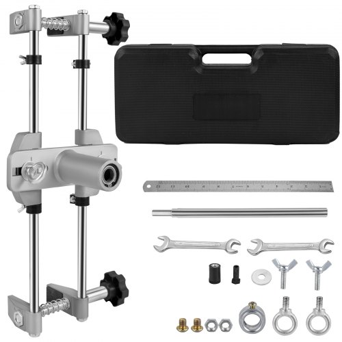 VEVOR Kit de Montaje de Puerta Plantillas de Bloqueo 16PCS Montaje de Puerta de Embutir 3 Cortadores M10 (18mm, 22mm, 25mm) Herramienta de Plantilla de Mortaja de Instalación Cerrajero Profesional