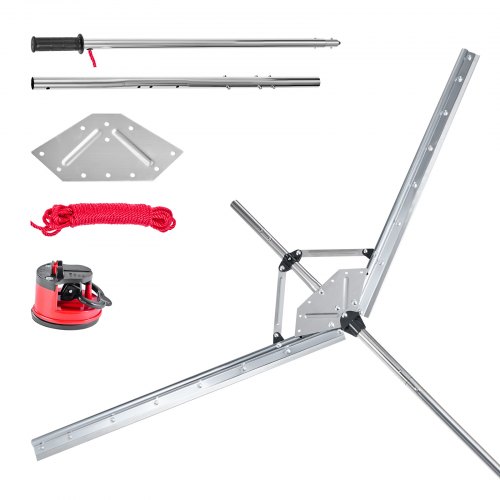 VEVOR Rastrillo para Malezas Acuáticas, Rastrillo para Estanque con Cuerda de 9 m, Ancho de Corte Máximo de 157 cm, Cuchillas de Acero Afiladas y Resistentes para Espadañas, Carrizos, Nenúfares